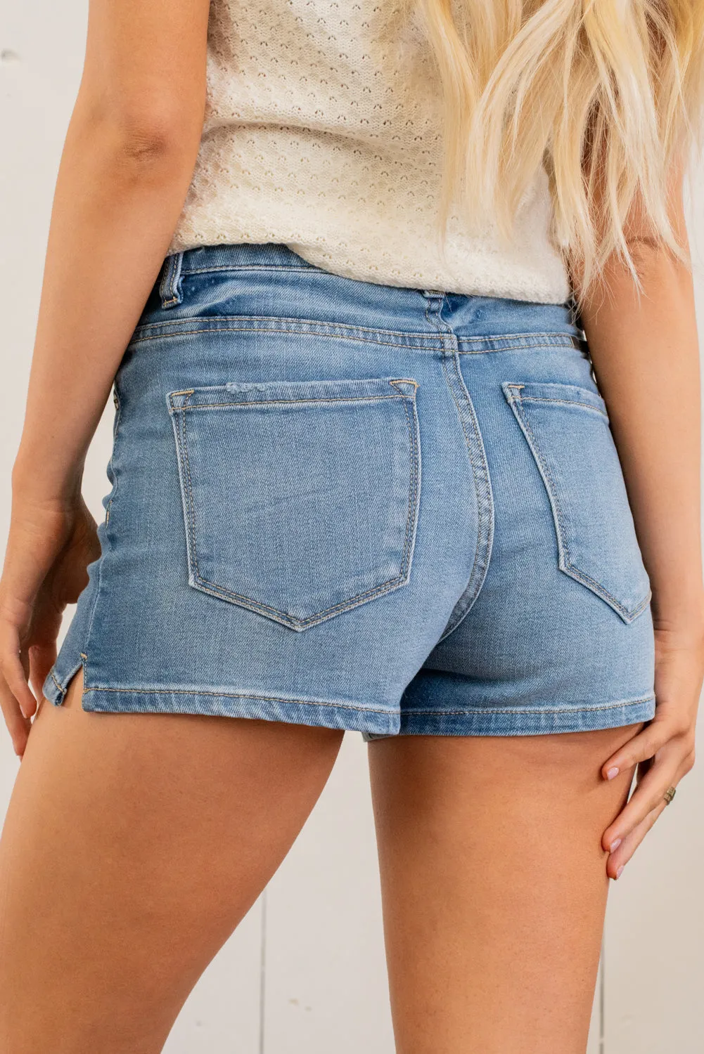 River High Rise Button Fly Shorts