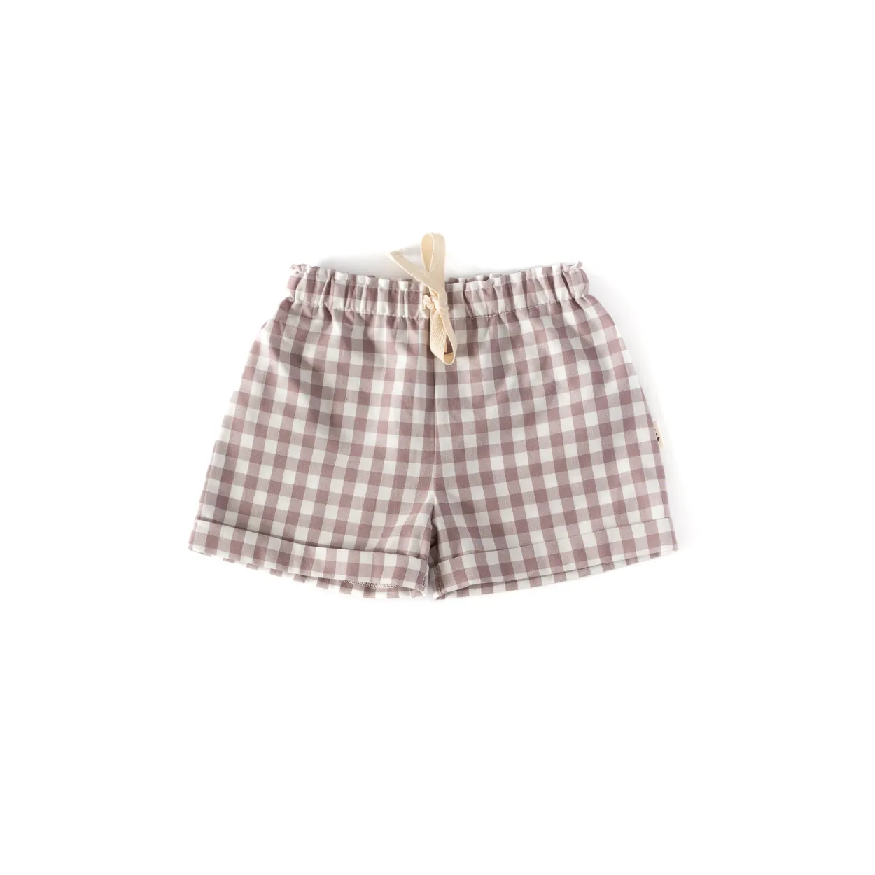 Rolled Shorts - Gingham Lavender