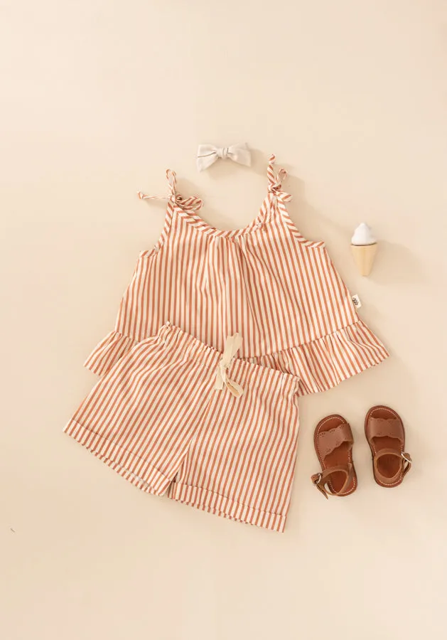 Rolled Shorts - Gingham Lavender