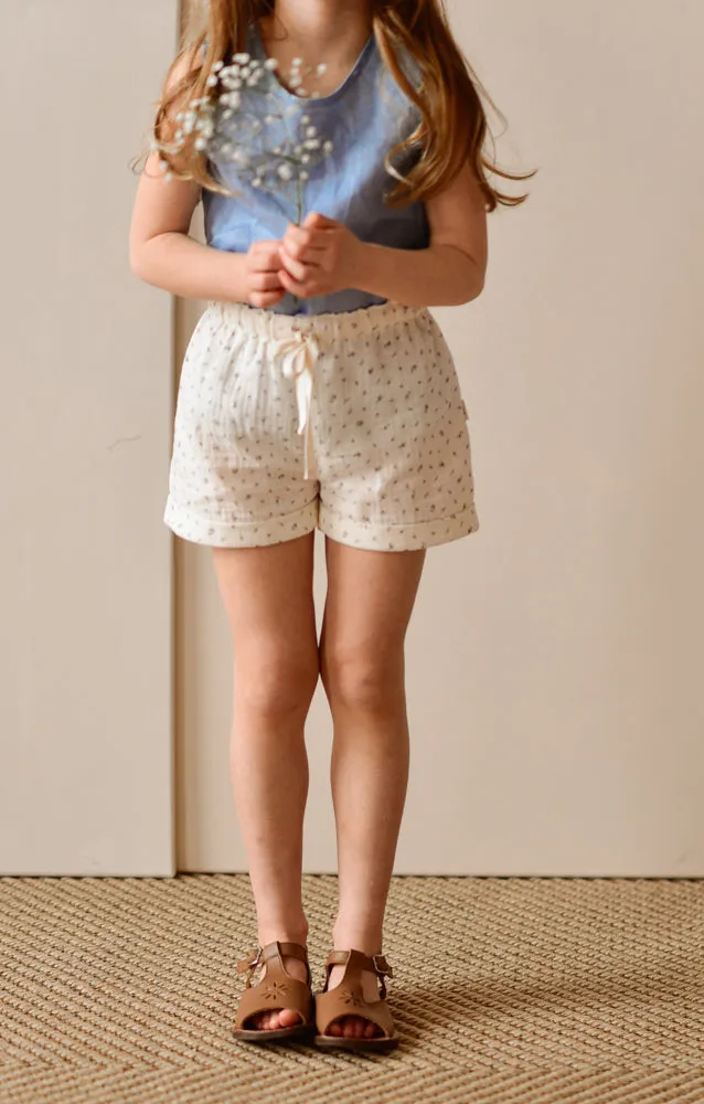 Rolled Shorts - Gingham Lavender