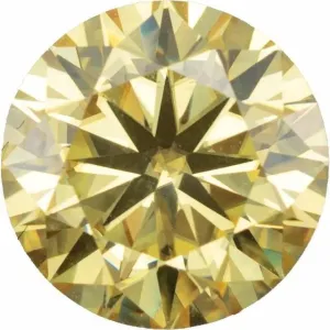 Round Diamond Faceted FAB Yellow Moissanite Loose Stone