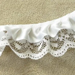 Ruffled Lace White Trim 1 Yard DIY Wedding Clothing