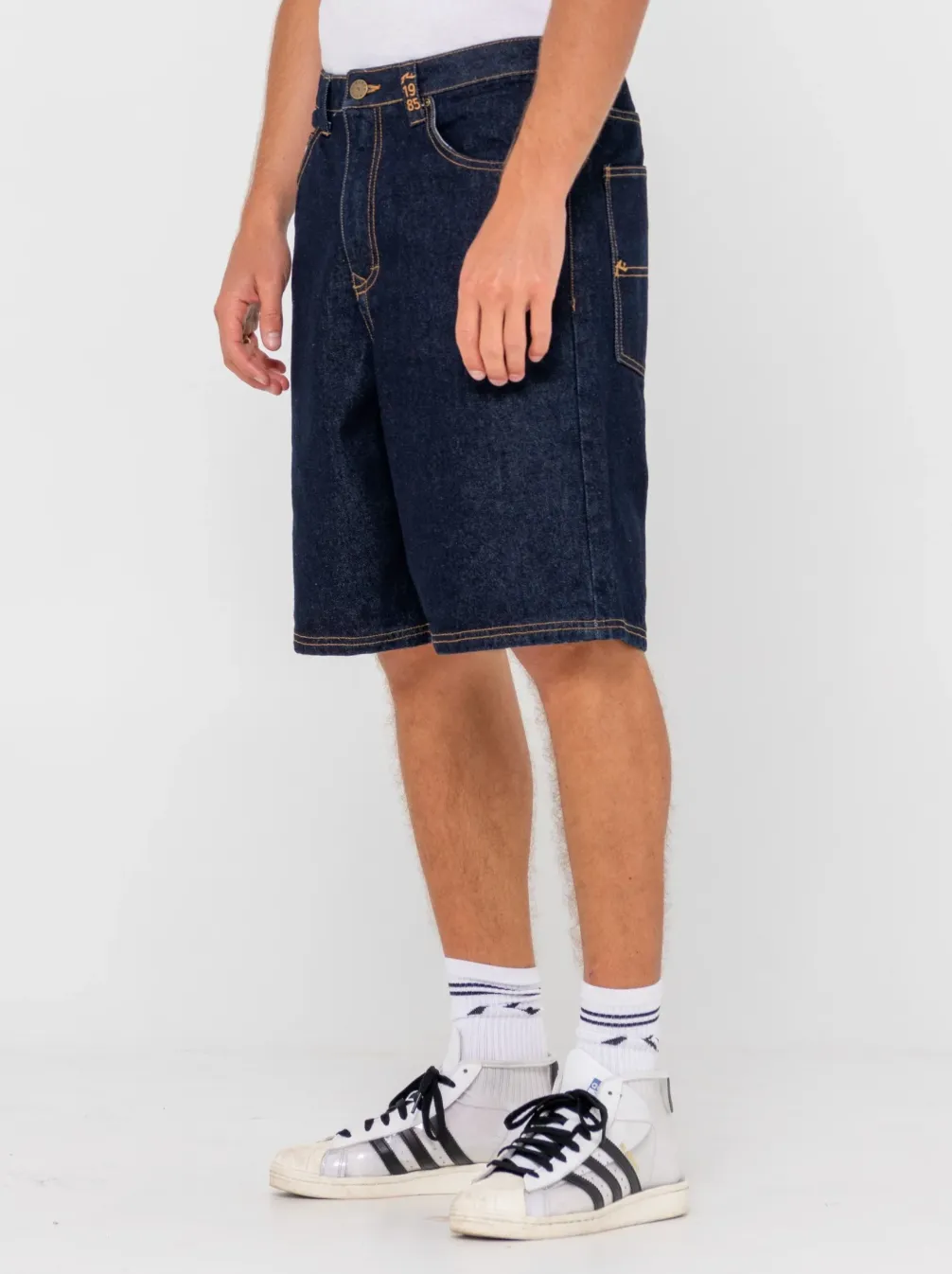 RUSTY Lucifer Loose Jort - Raw Dawg Blue