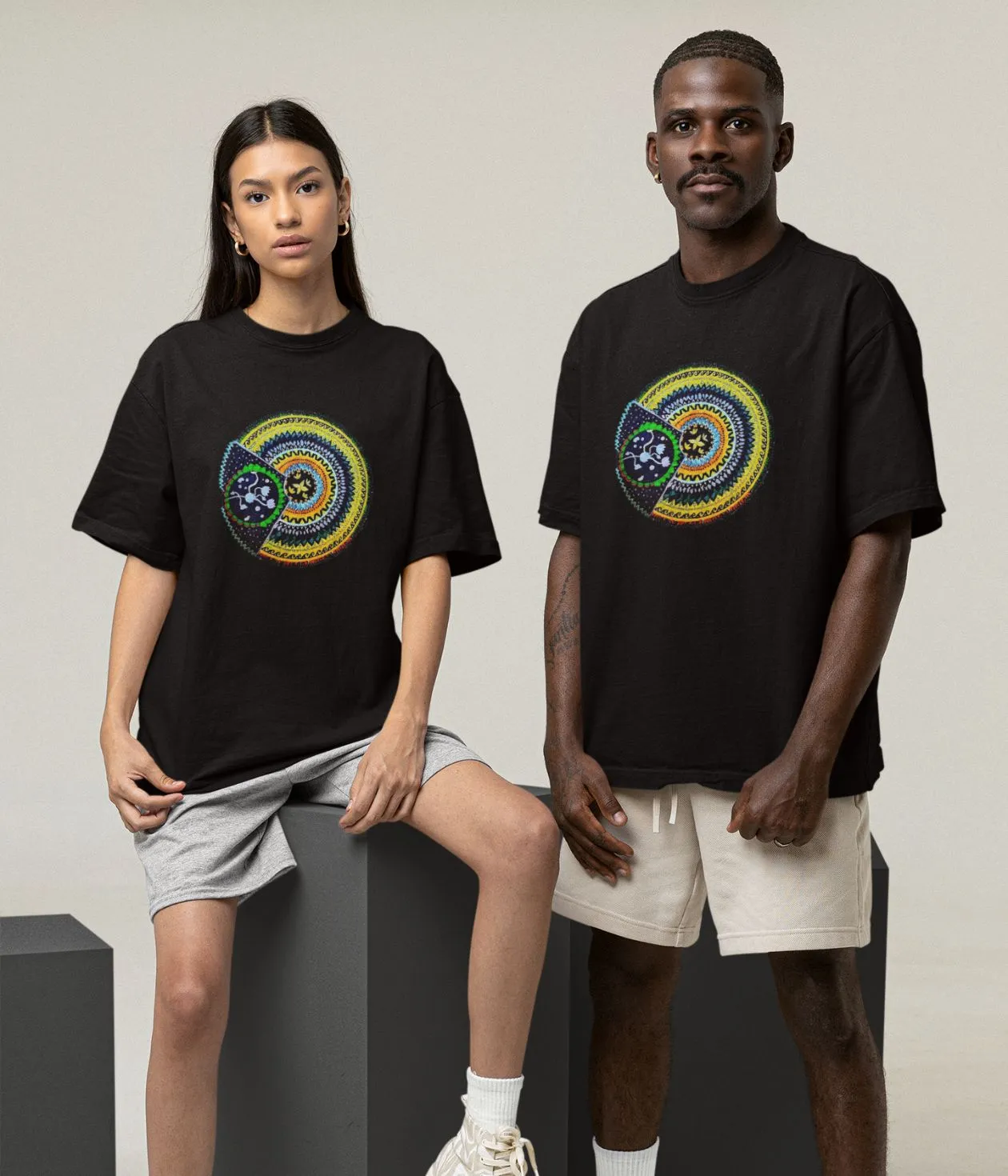 Sacred Spin - Oversized Classic T-Shirt - Dark