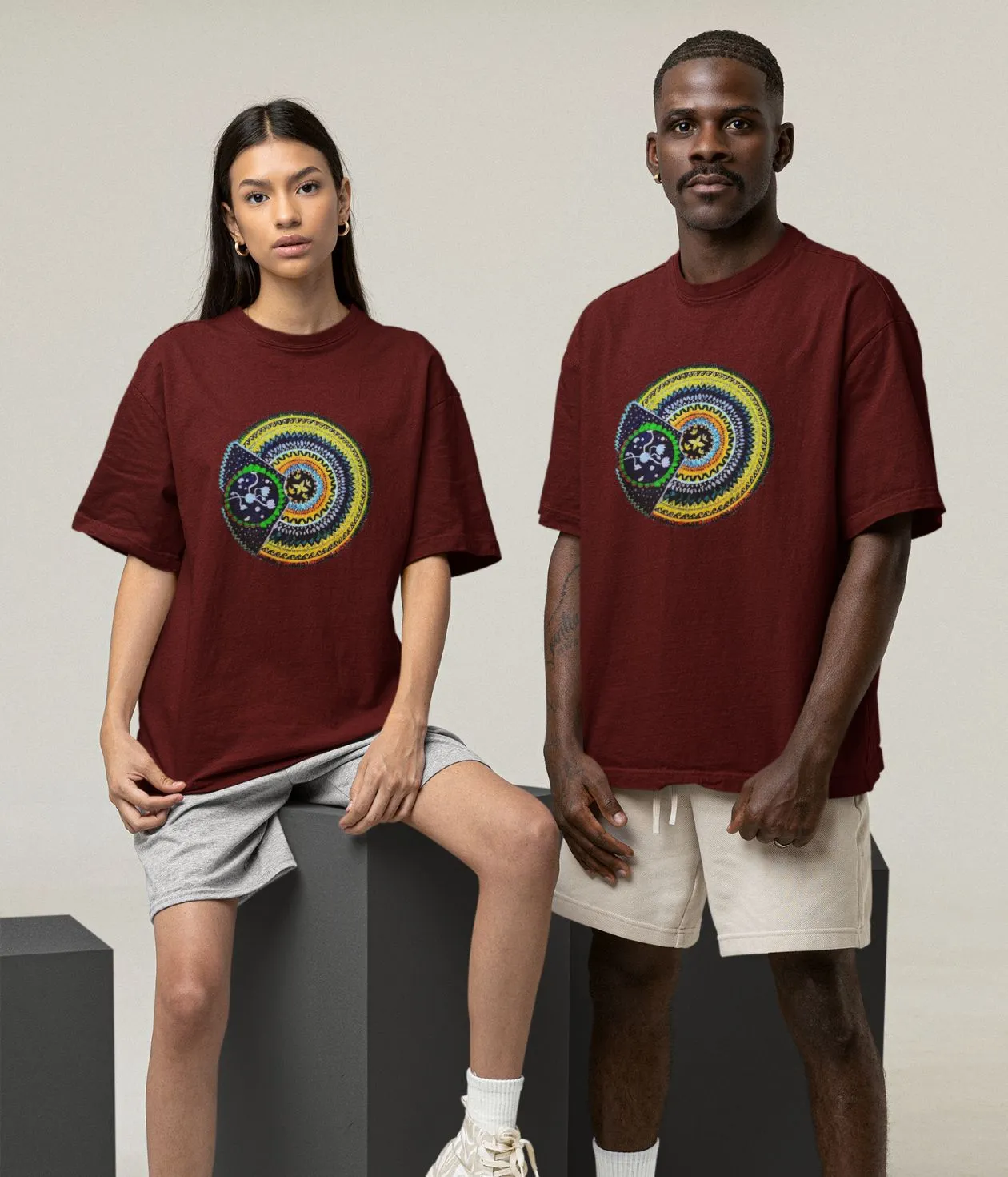 Sacred Spin - Oversized Classic T-Shirt - Dark