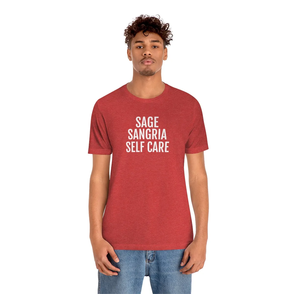 Sage, Sangria, Self Care - Unisex Jersey Short Sleeve Tee