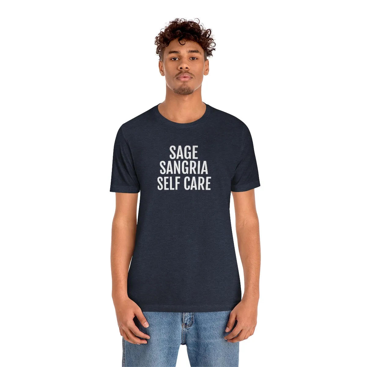 Sage, Sangria, Self Care - Unisex Jersey Short Sleeve Tee