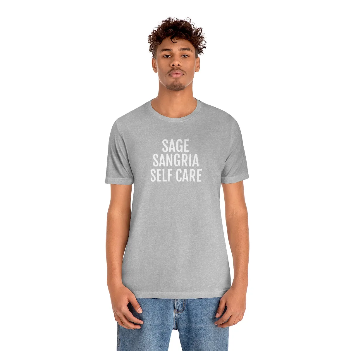 Sage, Sangria, Self Care - Unisex Jersey Short Sleeve Tee