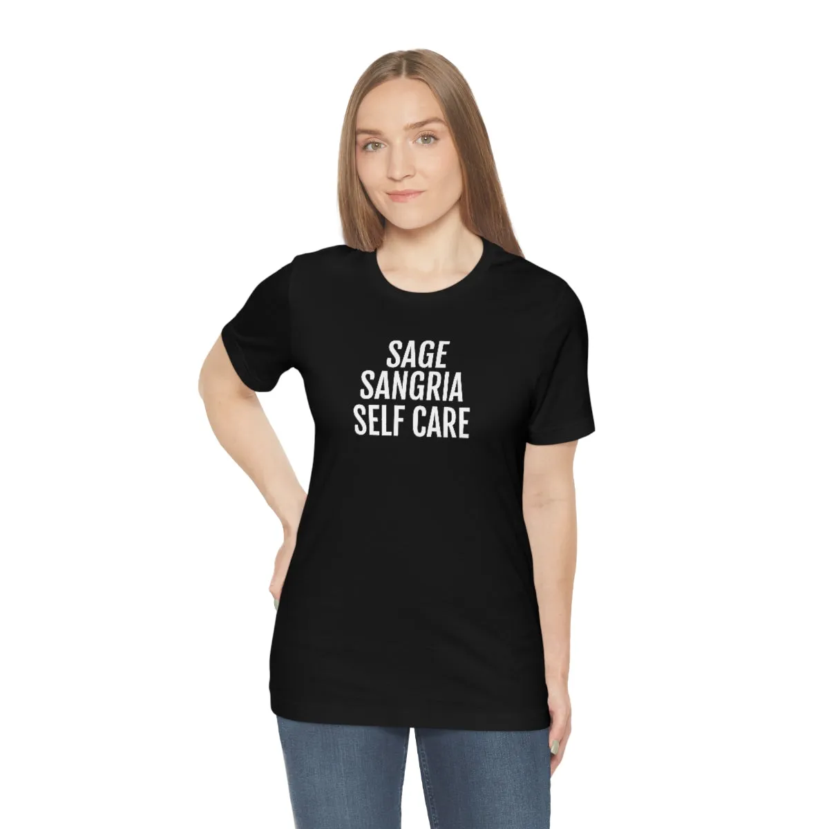Sage, Sangria, Self Care - Unisex Jersey Short Sleeve Tee