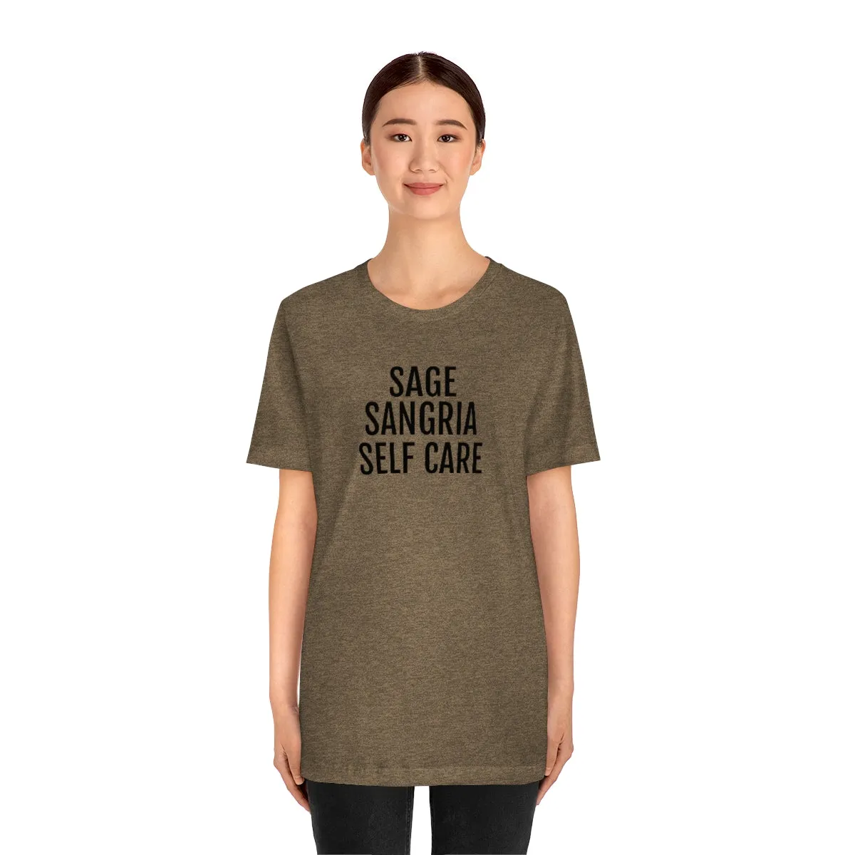 Sage, Sangria, Self Care - Unisex Jersey Short Sleeve Tee