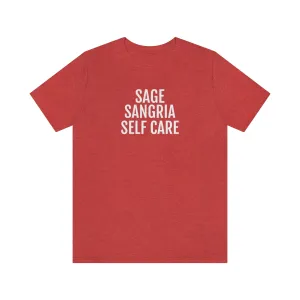 Sage, Sangria, Self Care - Unisex Jersey Short Sleeve Tee