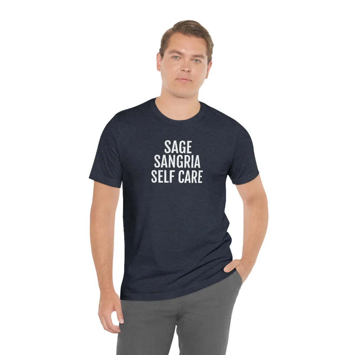 Sage, Sangria, Self Care - Unisex Jersey Short Sleeve Tee