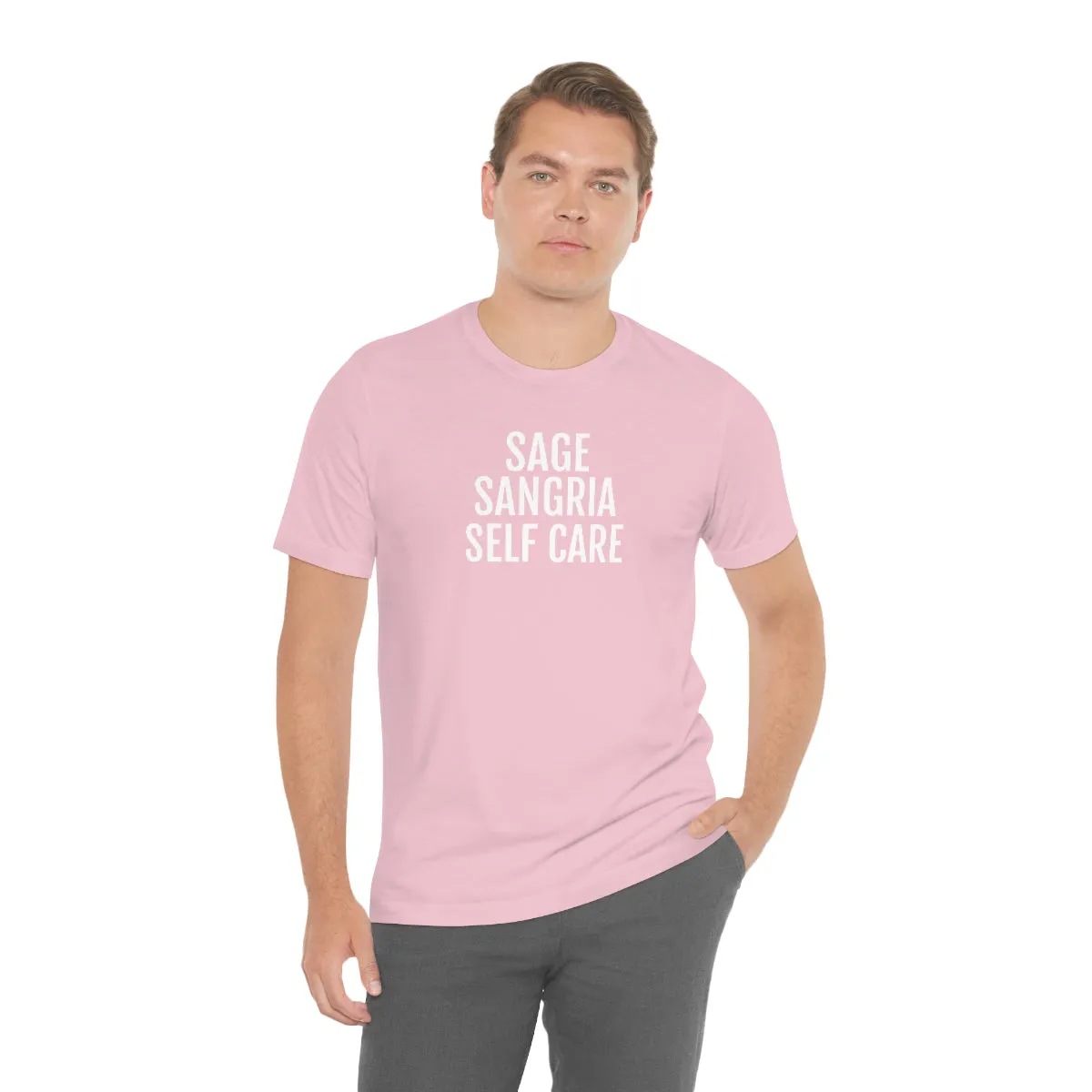 Sage, Sangria, Self Care - Unisex Jersey Short Sleeve Tee