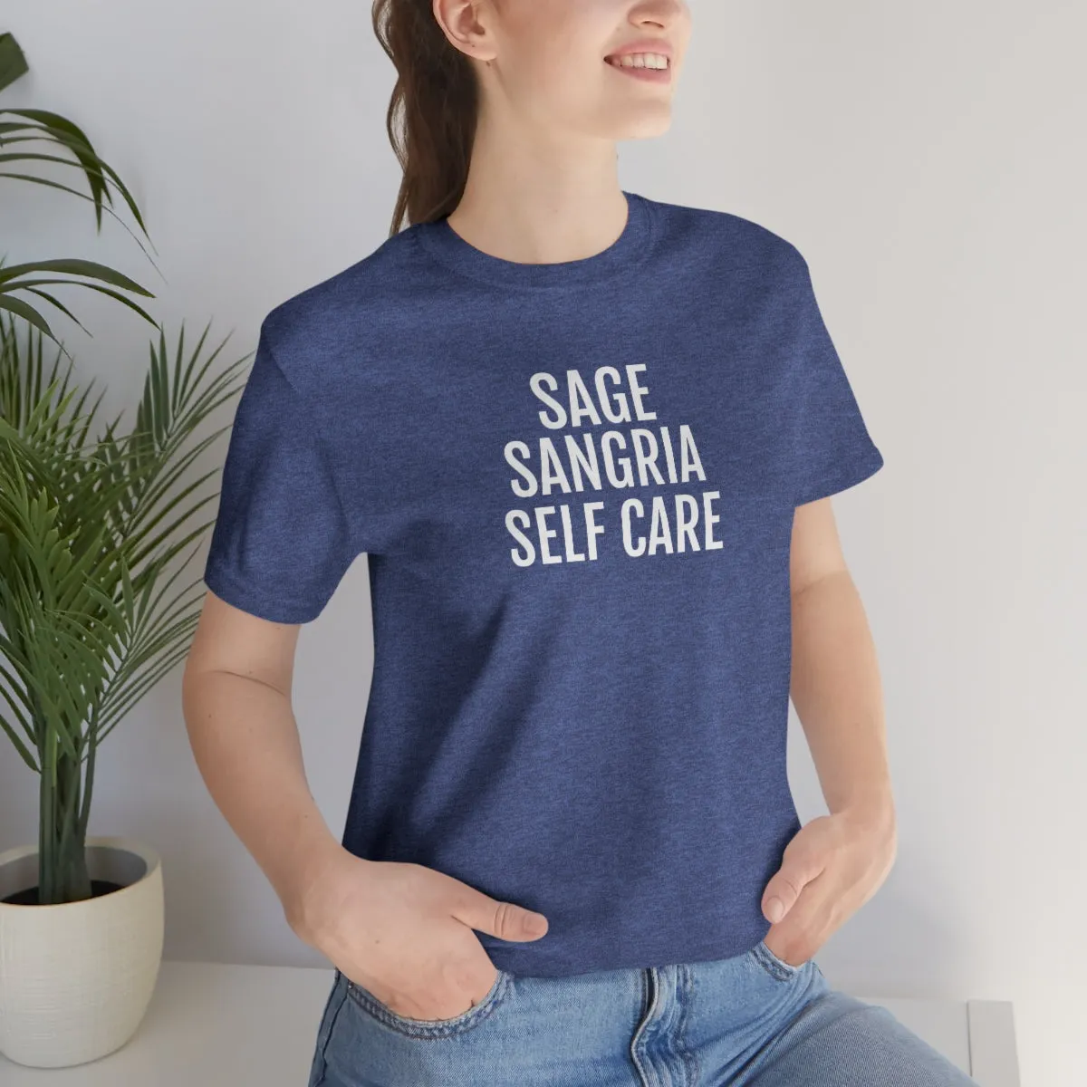 Sage, Sangria, Self Care - Unisex Jersey Short Sleeve Tee