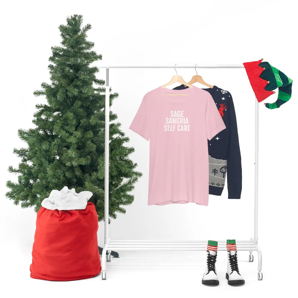 Sage, Sangria, Self Care - Unisex Jersey Short Sleeve Tee