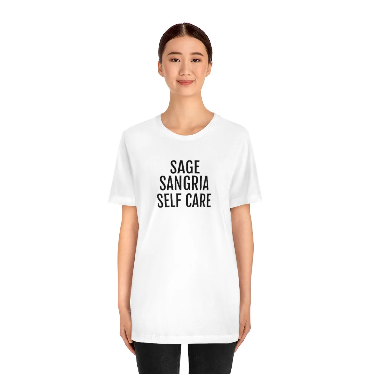 Sage, Sangria, Self Care - Unisex Jersey Short Sleeve Tee