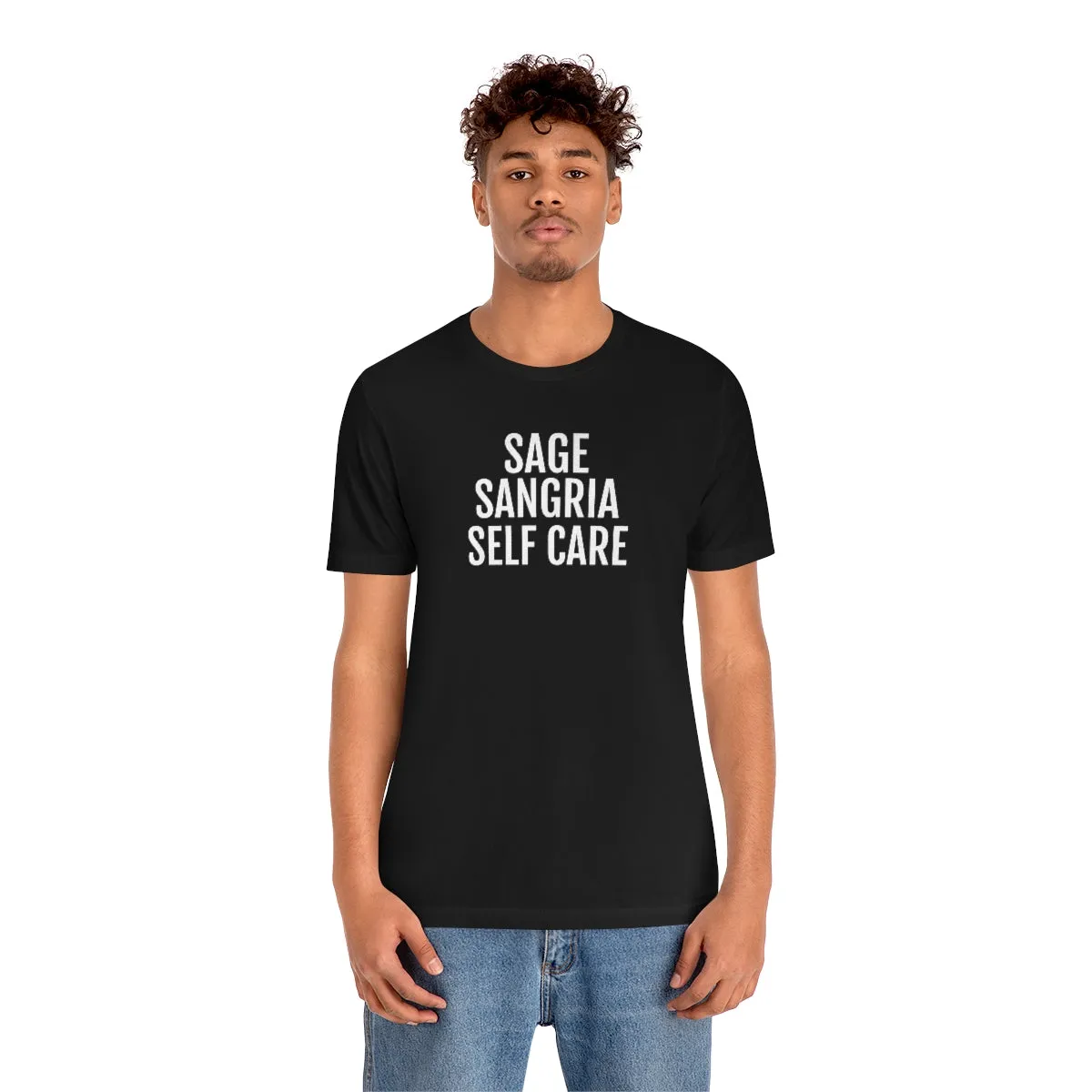 Sage, Sangria, Self Care - Unisex Jersey Short Sleeve Tee