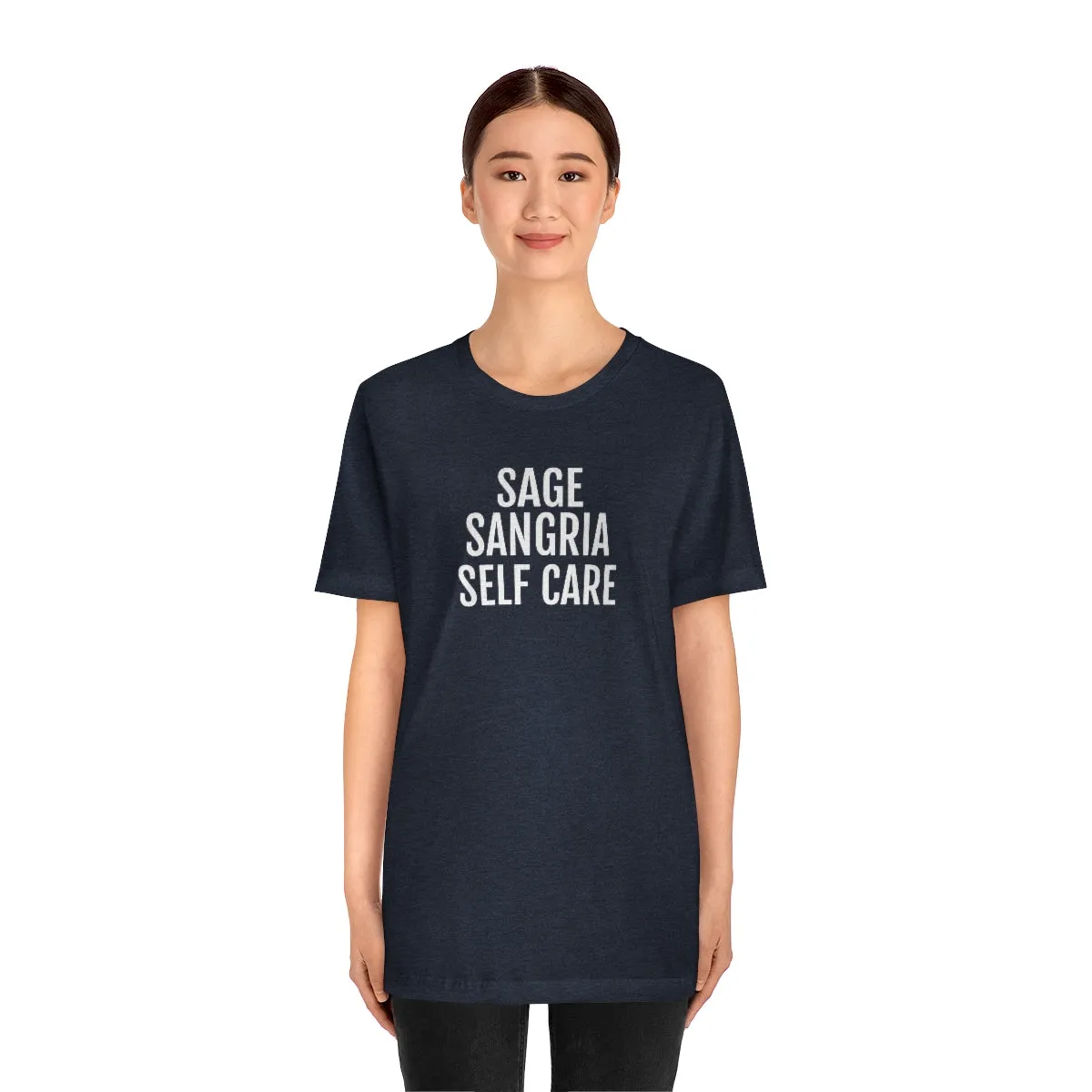 Sage, Sangria, Self Care - Unisex Jersey Short Sleeve Tee