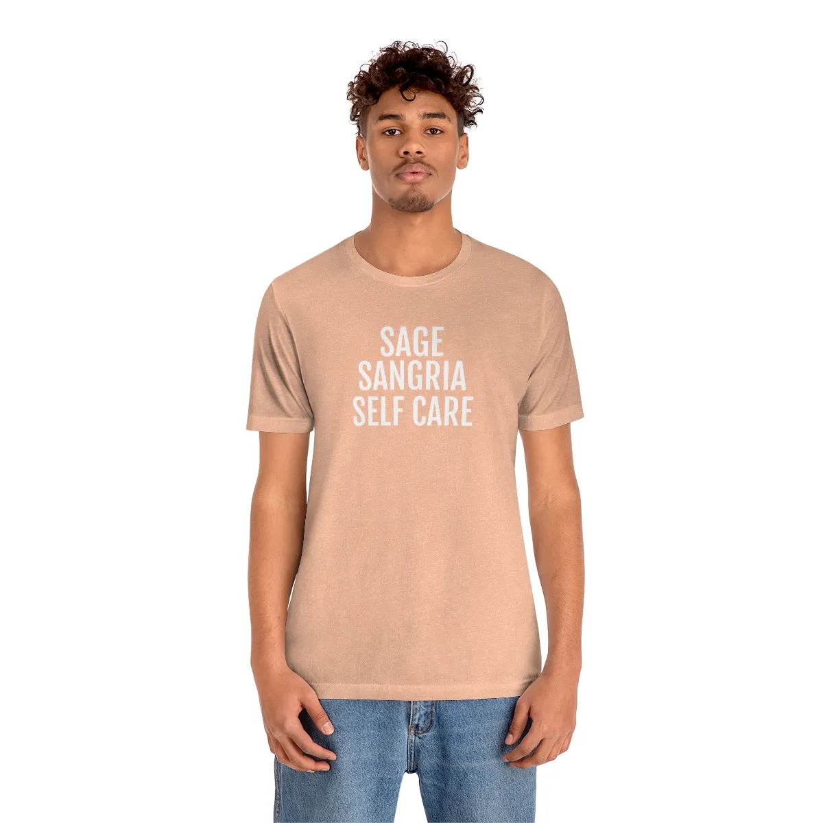 Sage, Sangria, Self Care - Unisex Jersey Short Sleeve Tee