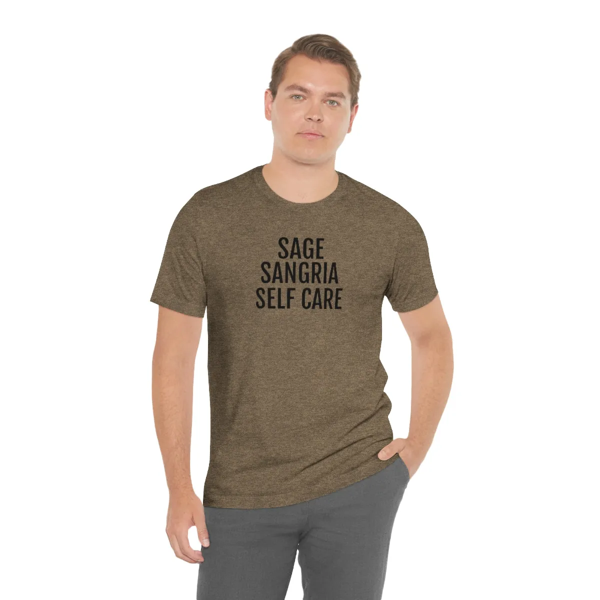 Sage, Sangria, Self Care - Unisex Jersey Short Sleeve Tee