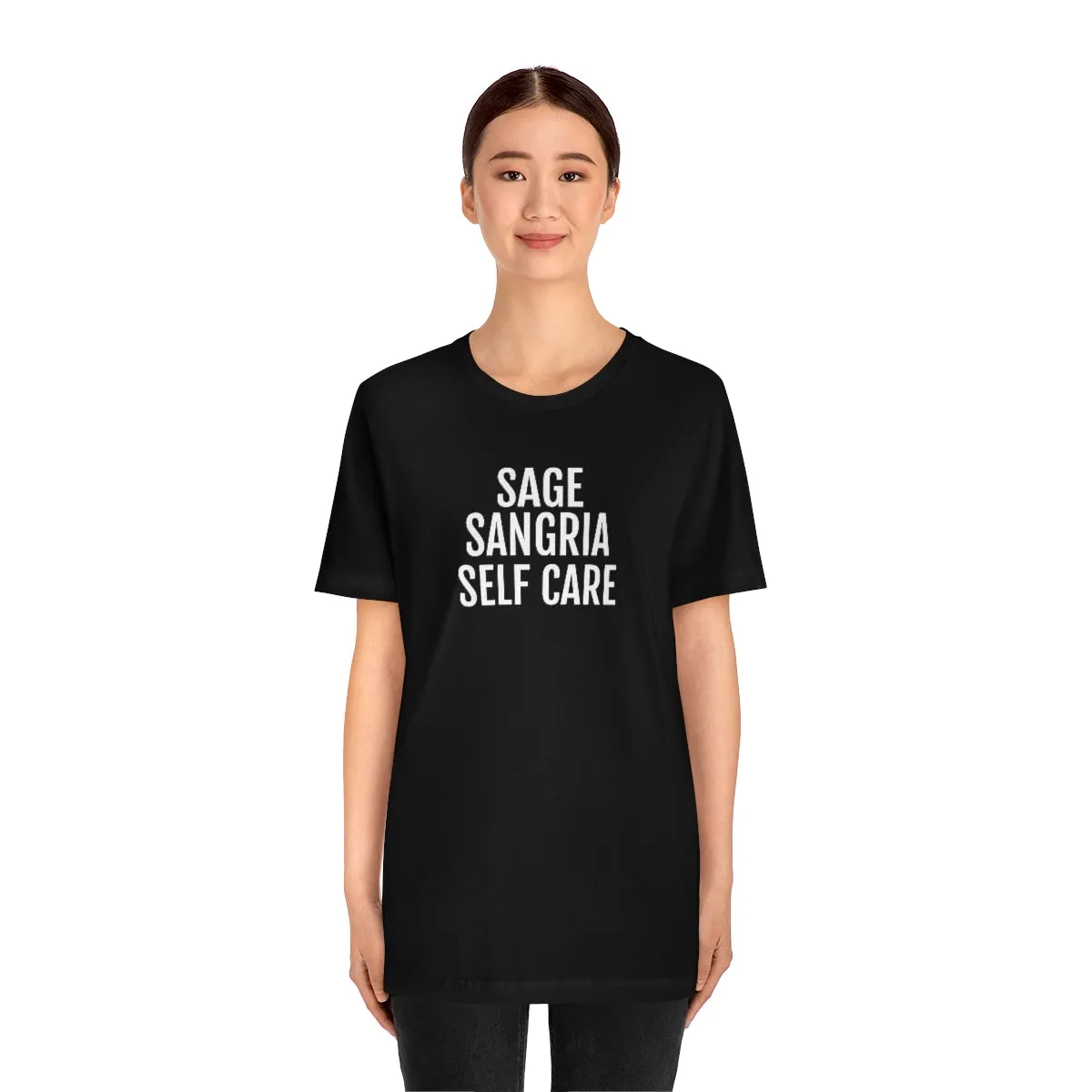Sage, Sangria, Self Care - Unisex Jersey Short Sleeve Tee