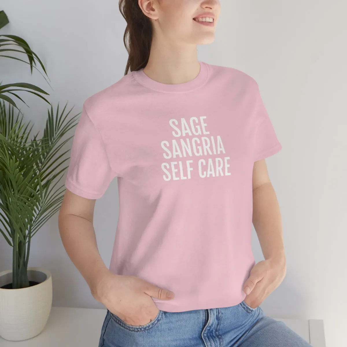 Sage, Sangria, Self Care - Unisex Jersey Short Sleeve Tee