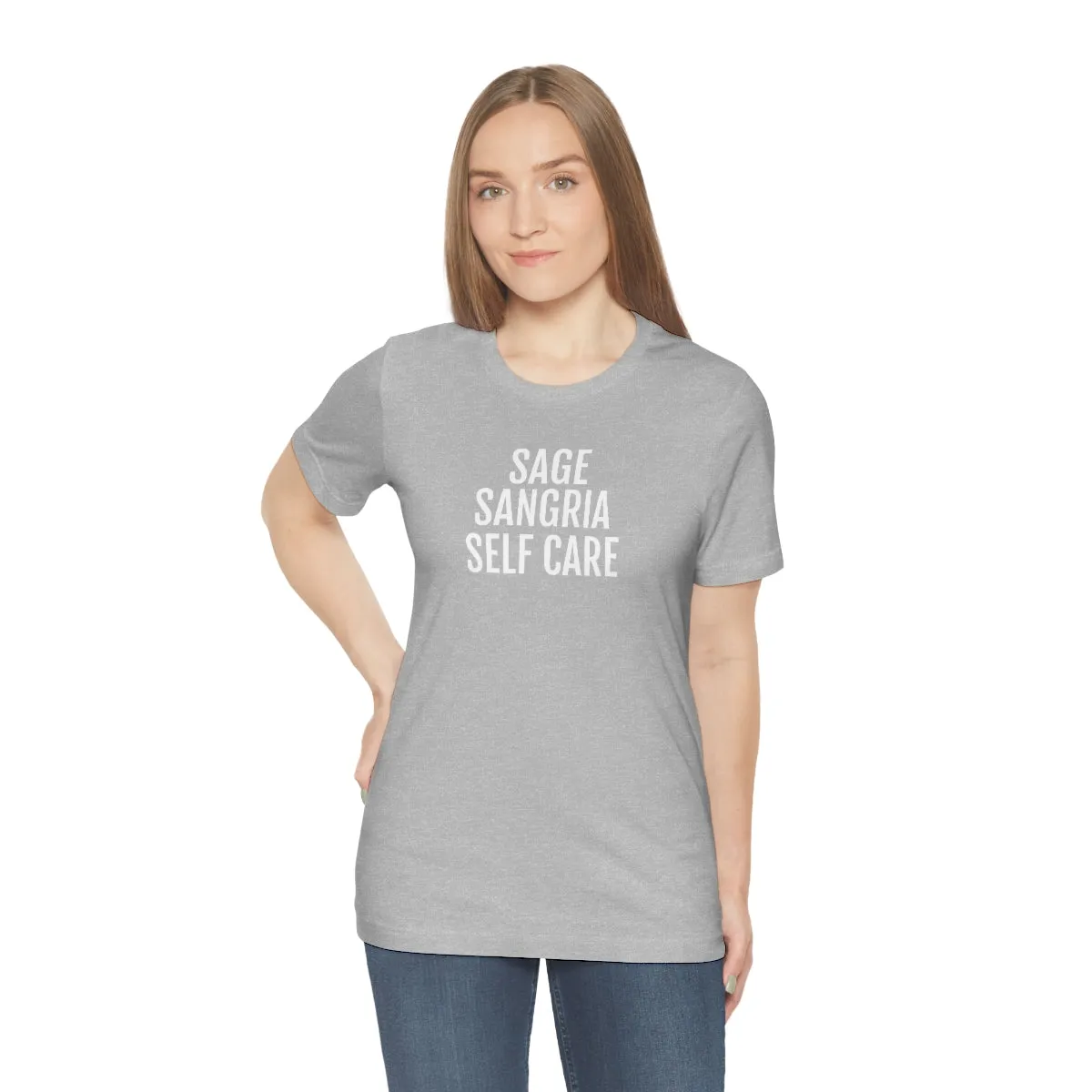 Sage, Sangria, Self Care - Unisex Jersey Short Sleeve Tee