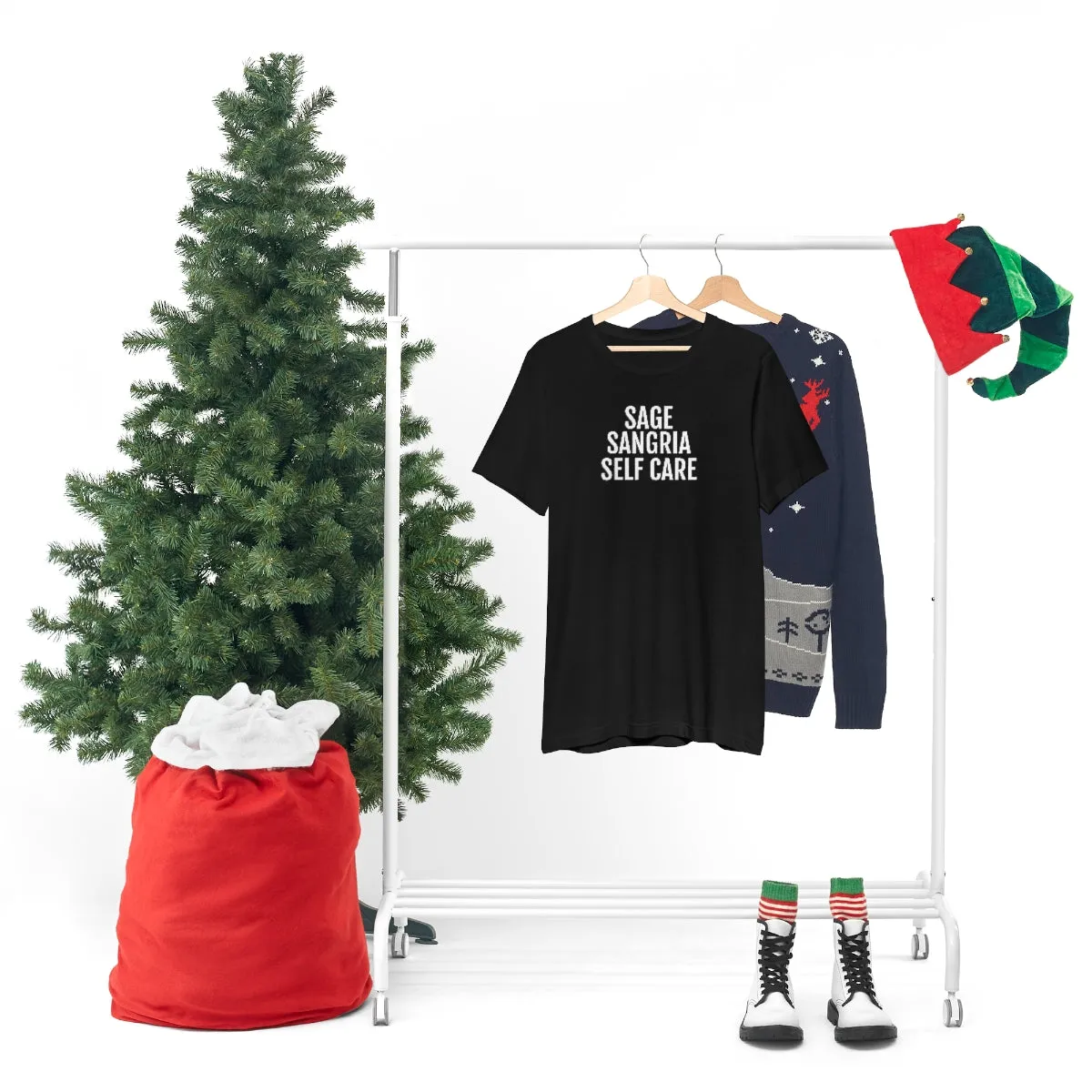 Sage, Sangria, Self Care - Unisex Jersey Short Sleeve Tee