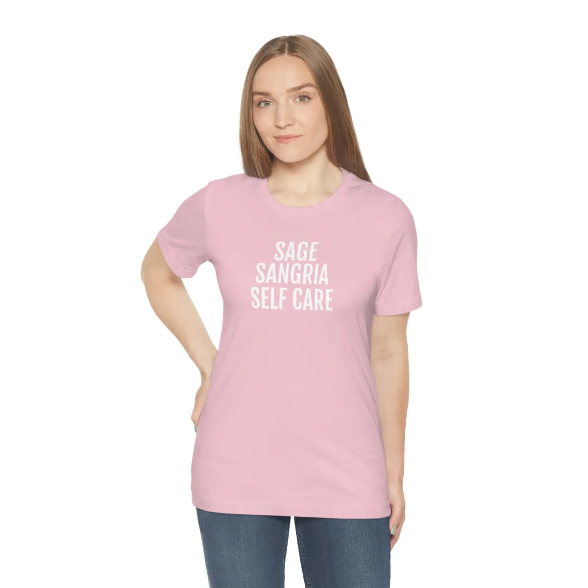 Sage, Sangria, Self Care - Unisex Jersey Short Sleeve Tee