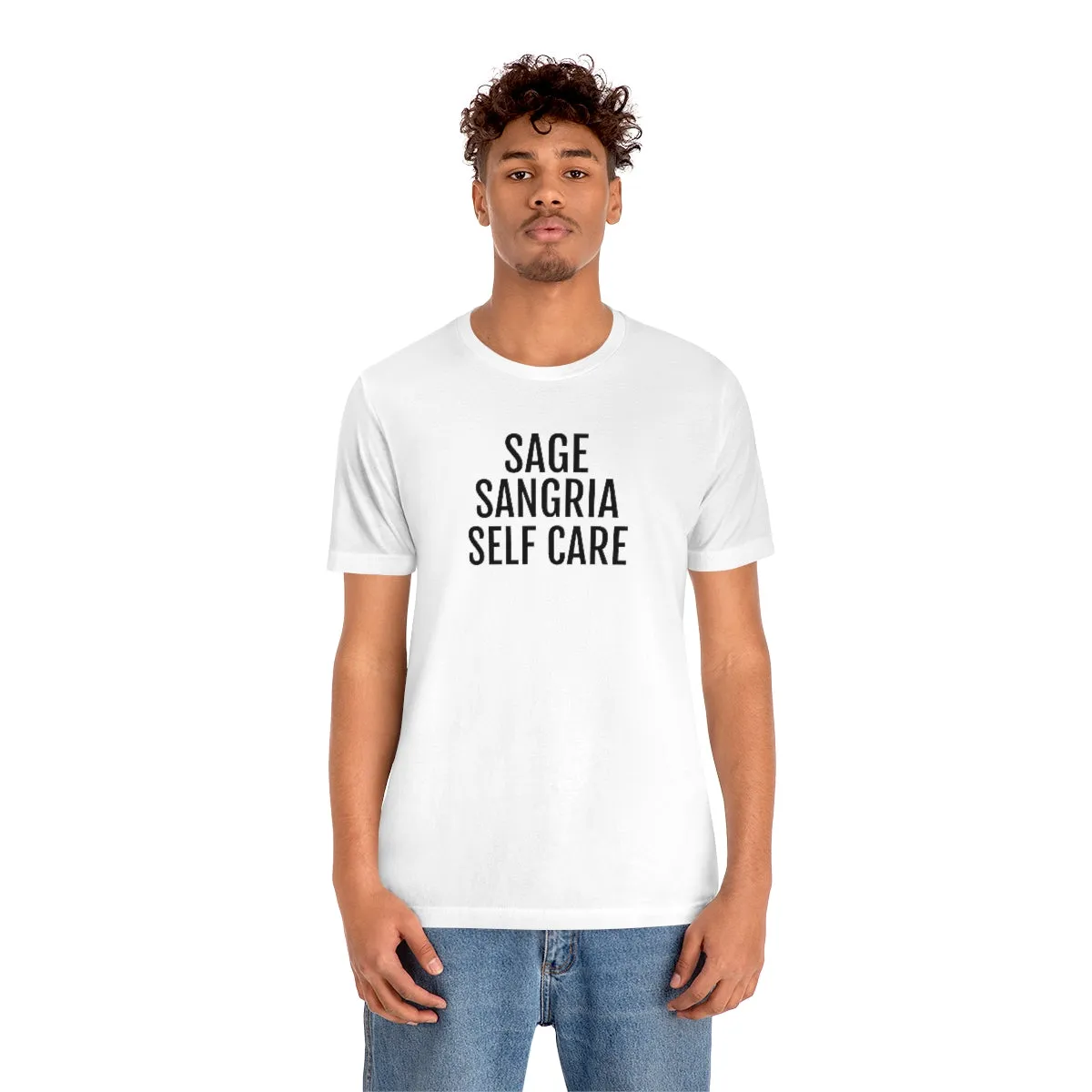 Sage, Sangria, Self Care - Unisex Jersey Short Sleeve Tee