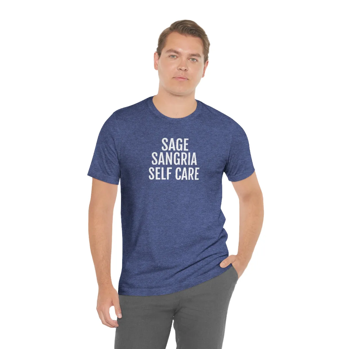 Sage, Sangria, Self Care - Unisex Jersey Short Sleeve Tee
