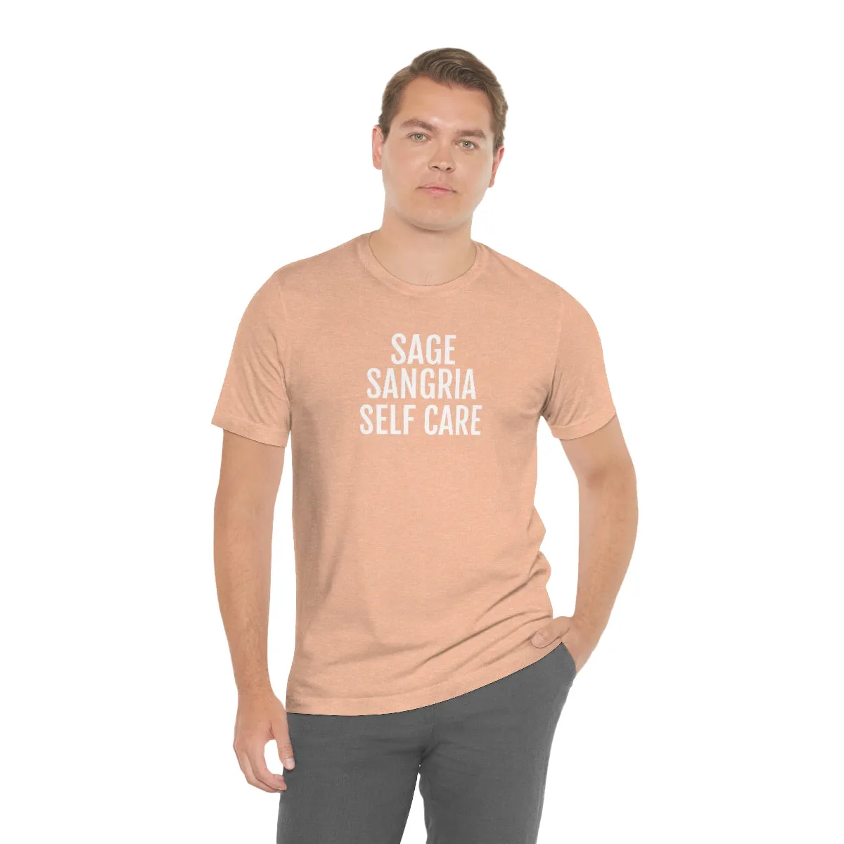 Sage, Sangria, Self Care - Unisex Jersey Short Sleeve Tee