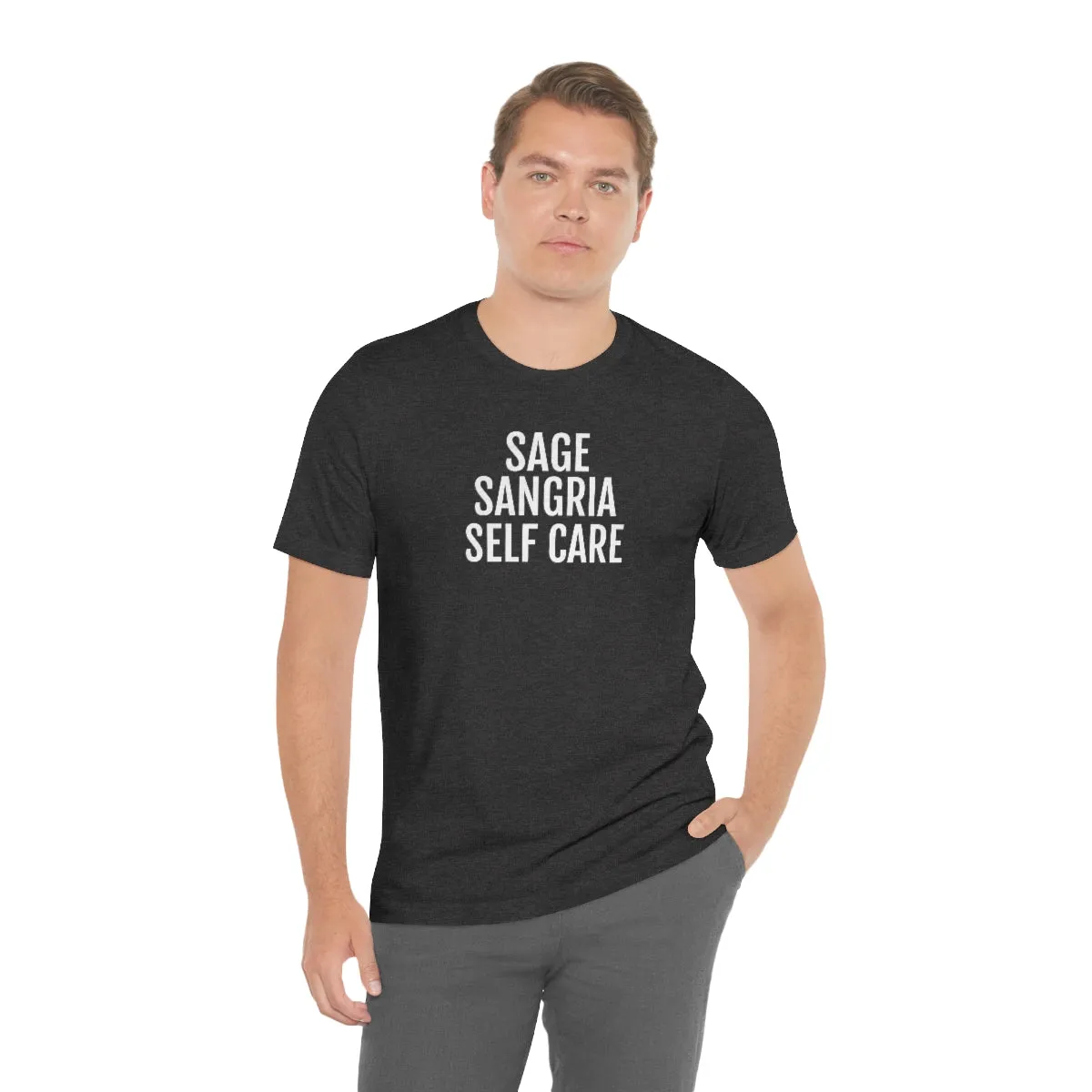 Sage, Sangria, Self Care - Unisex Jersey Short Sleeve Tee