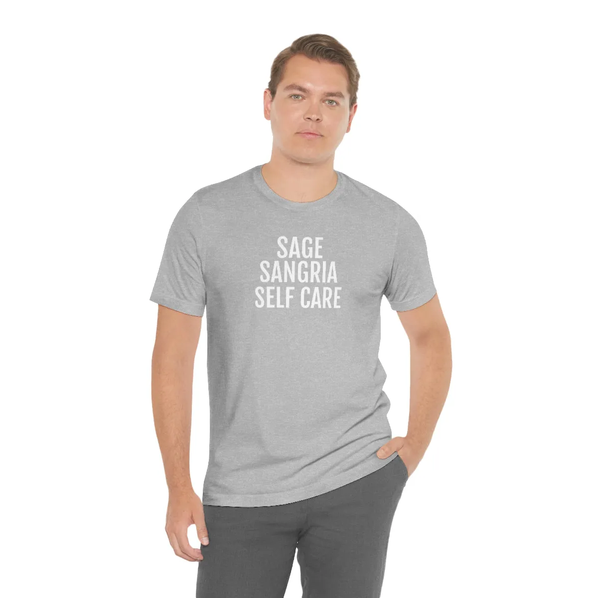 Sage, Sangria, Self Care - Unisex Jersey Short Sleeve Tee
