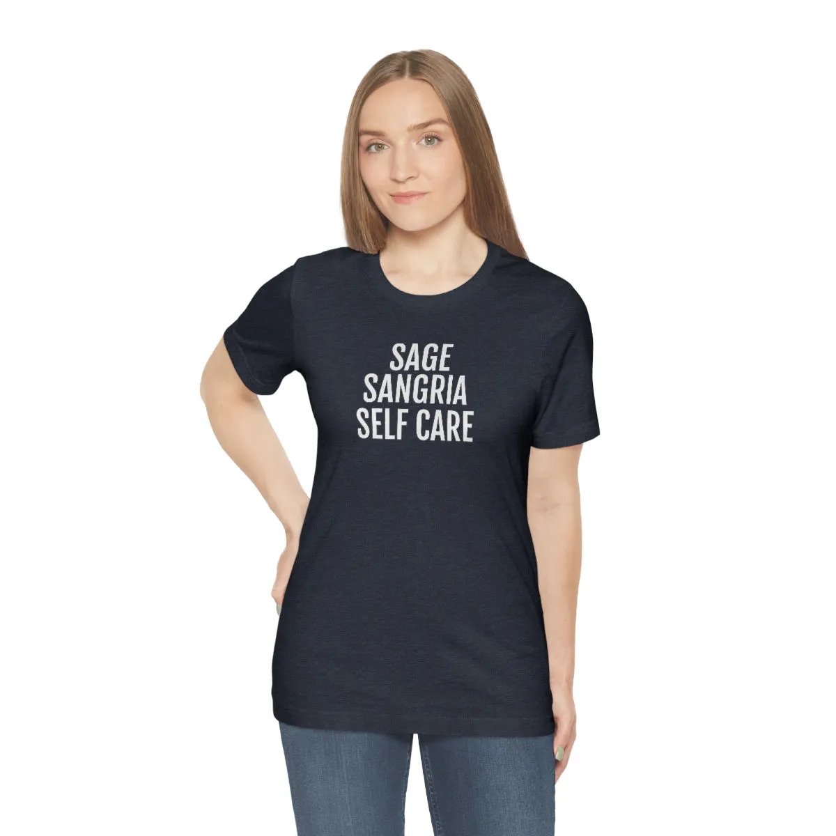 Sage, Sangria, Self Care - Unisex Jersey Short Sleeve Tee