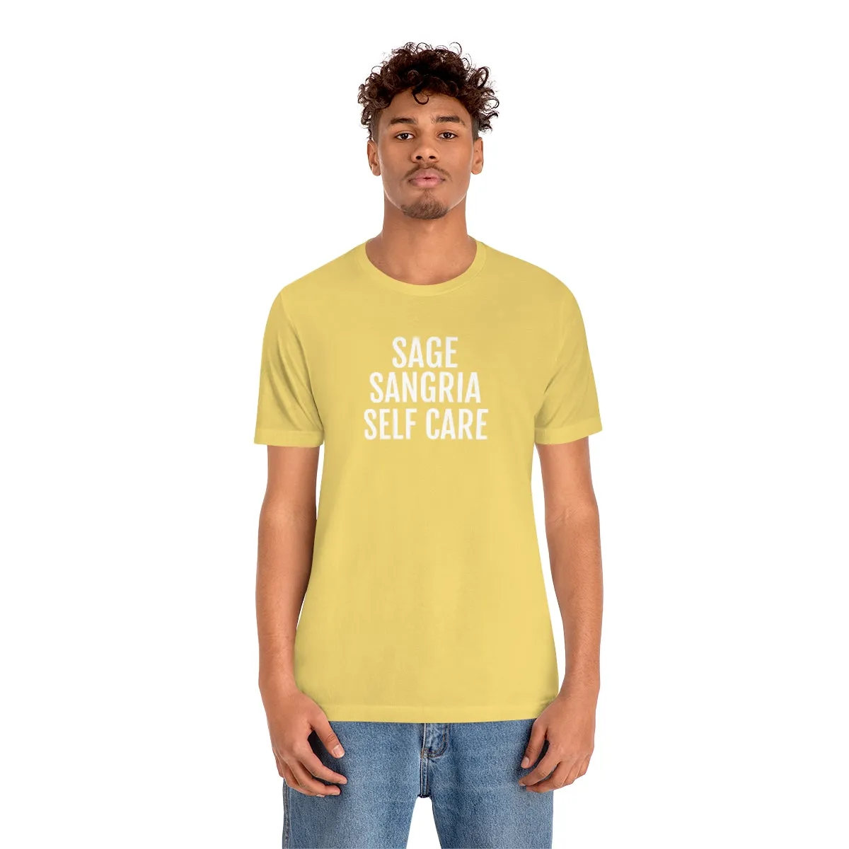 Sage, Sangria, Self Care - Unisex Jersey Short Sleeve Tee
