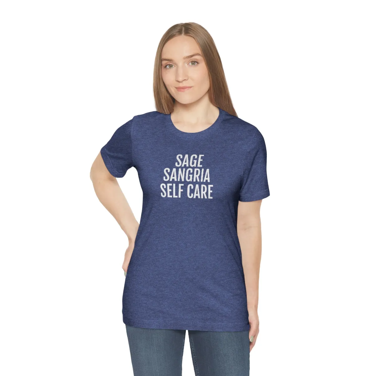 Sage, Sangria, Self Care - Unisex Jersey Short Sleeve Tee