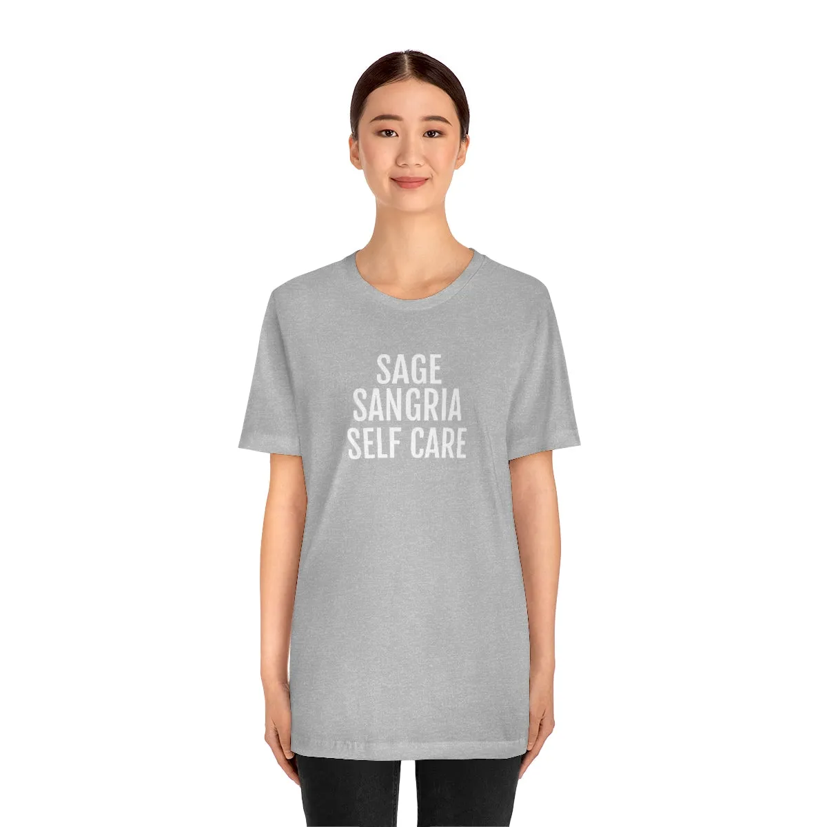 Sage, Sangria, Self Care - Unisex Jersey Short Sleeve Tee