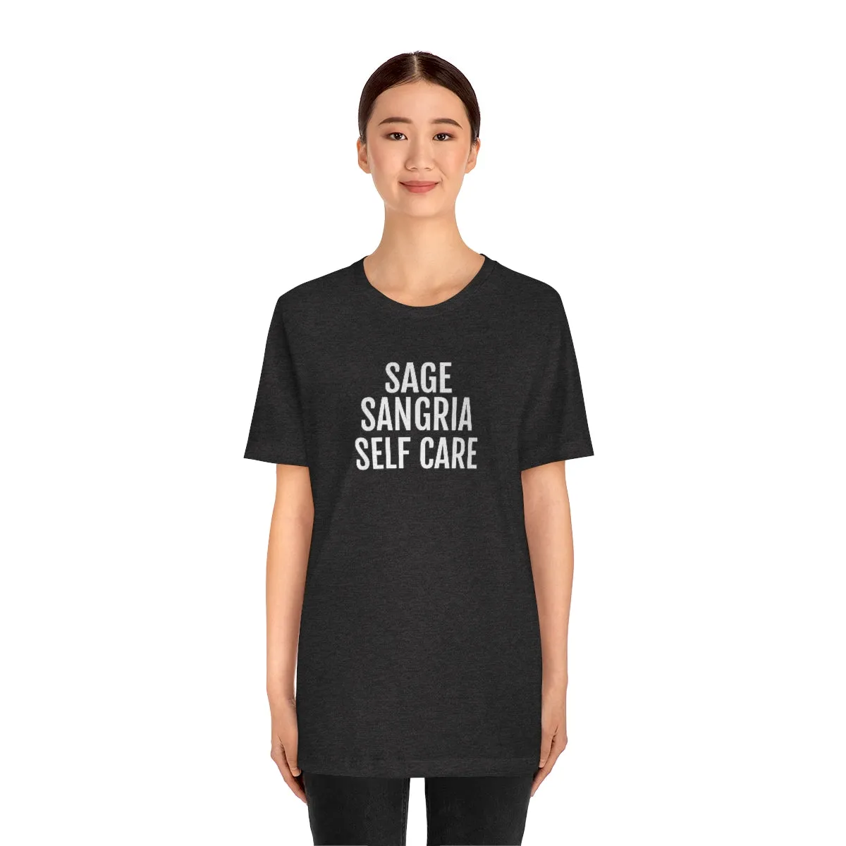 Sage, Sangria, Self Care - Unisex Jersey Short Sleeve Tee