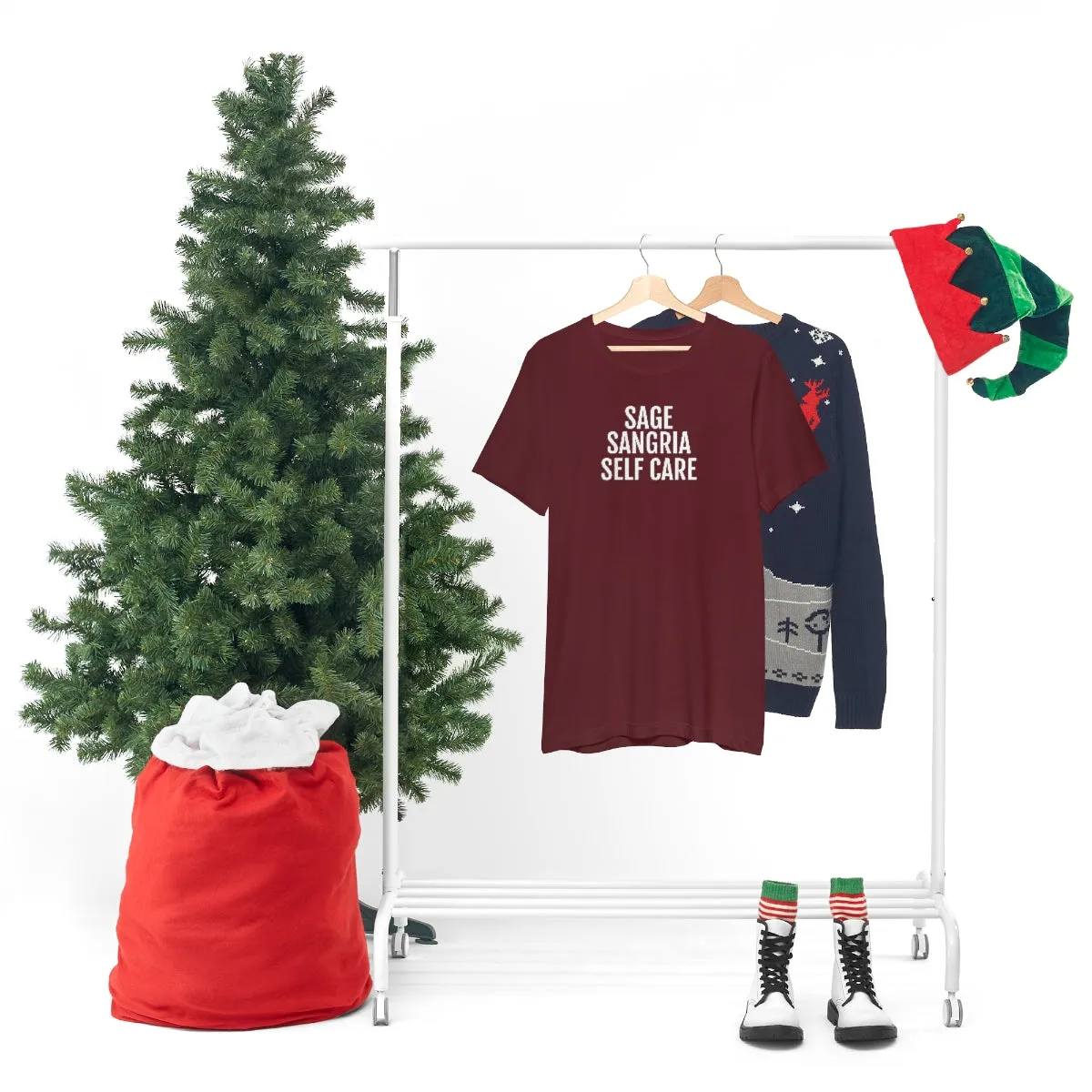 Sage, Sangria, Self Care - Unisex Jersey Short Sleeve Tee
