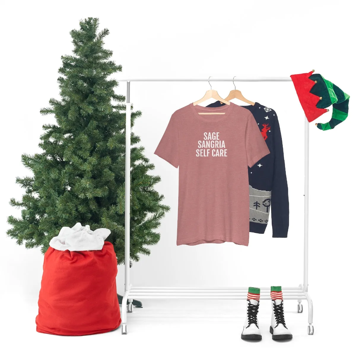 Sage, Sangria, Self Care - Unisex Jersey Short Sleeve Tee