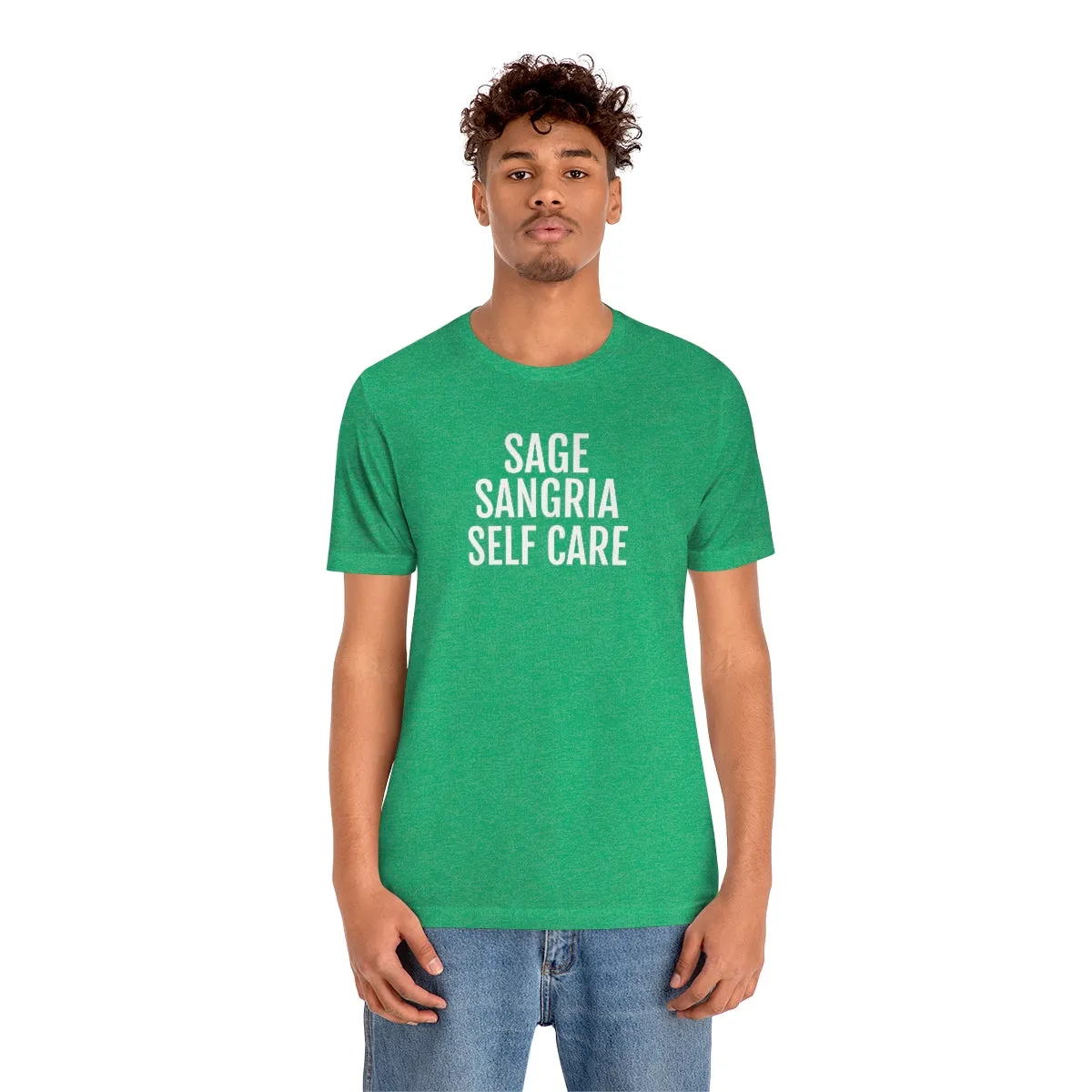 Sage, Sangria, Self Care - Unisex Jersey Short Sleeve Tee