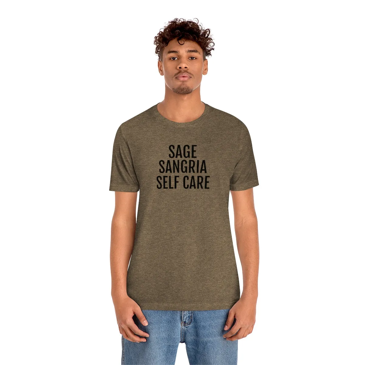Sage, Sangria, Self Care - Unisex Jersey Short Sleeve Tee
