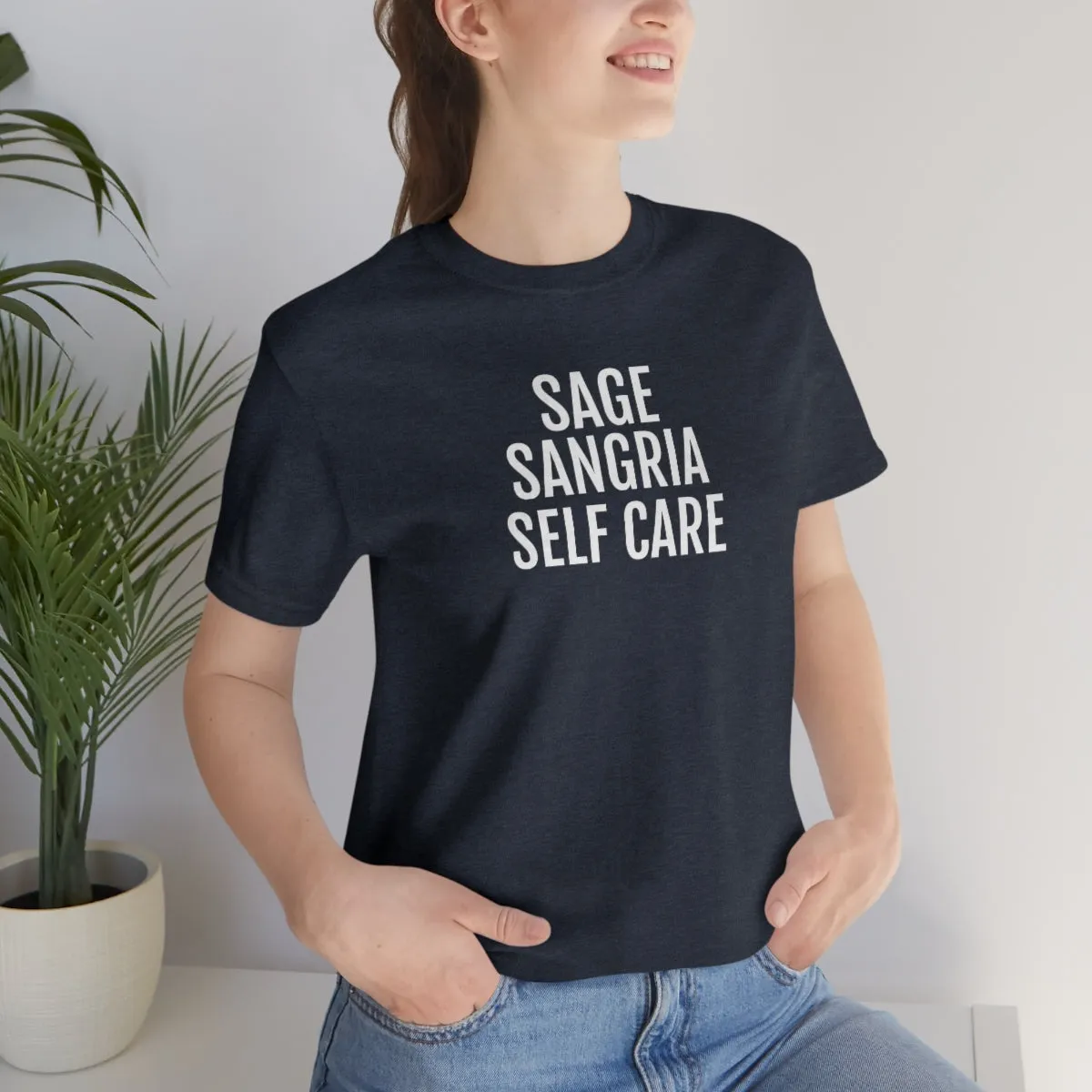Sage, Sangria, Self Care - Unisex Jersey Short Sleeve Tee