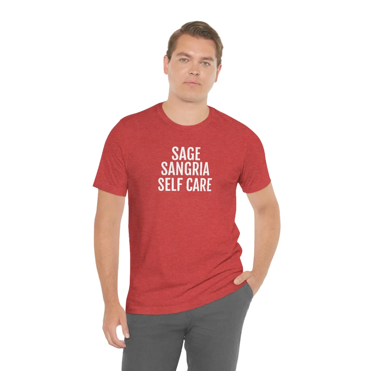 Sage, Sangria, Self Care - Unisex Jersey Short Sleeve Tee