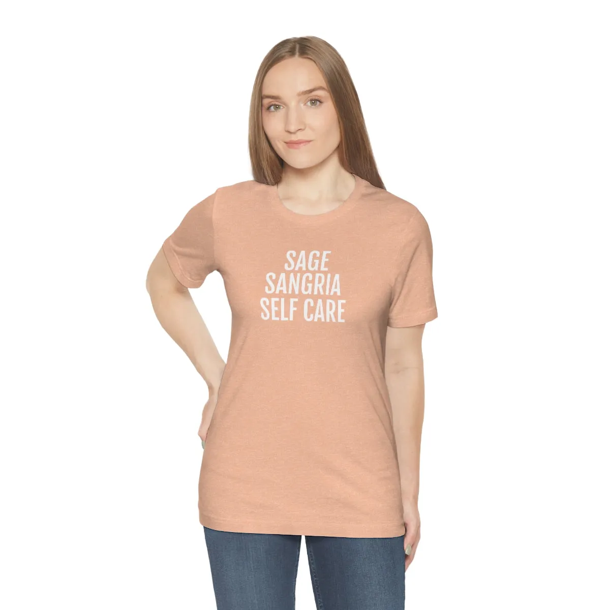 Sage, Sangria, Self Care - Unisex Jersey Short Sleeve Tee