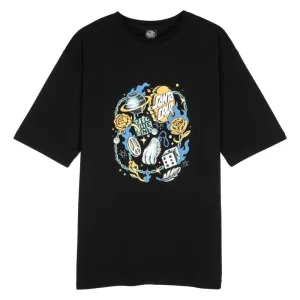 Santa Cruz Womens T-Shirt Lucky Day Front Oversized - Black