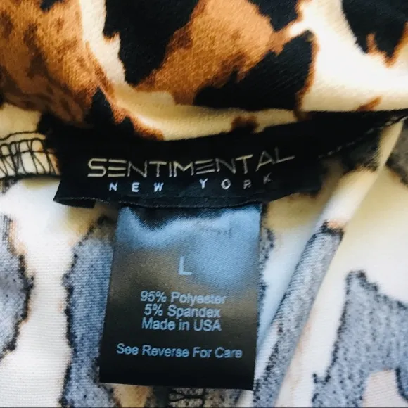 SENTIMENTAL NEW YORK leopard print pepperbag shorts with belt size large