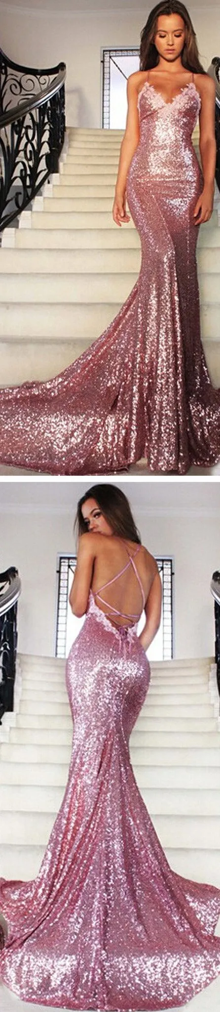 Sequin Sexy Sparkle Popular Mermaid Evening Long Prom Dresses Online,PD0131