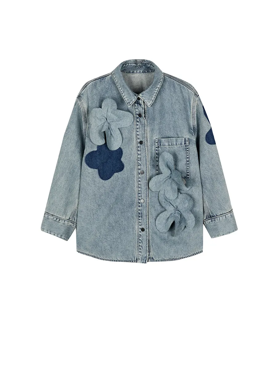 Shirt / jnby by JNBY  Oversized 3D-floral Shirt